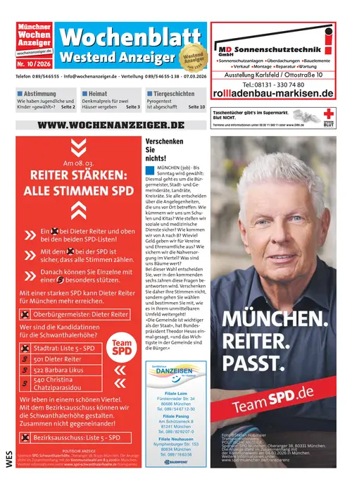 Wochenblatt - Westend-Anzeiger Cover